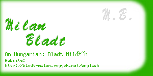 milan bladt business card